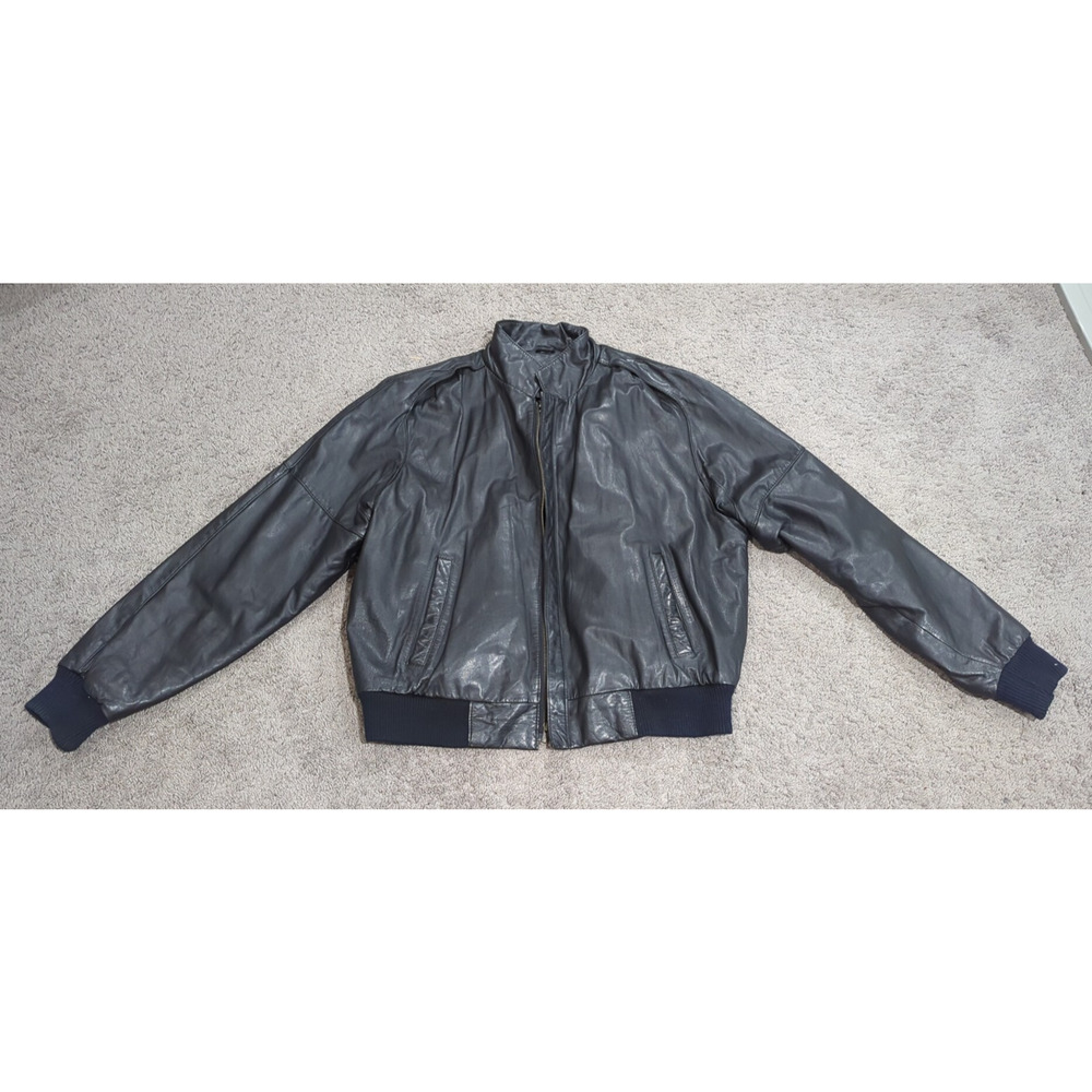Men's Gray Leather Jacket